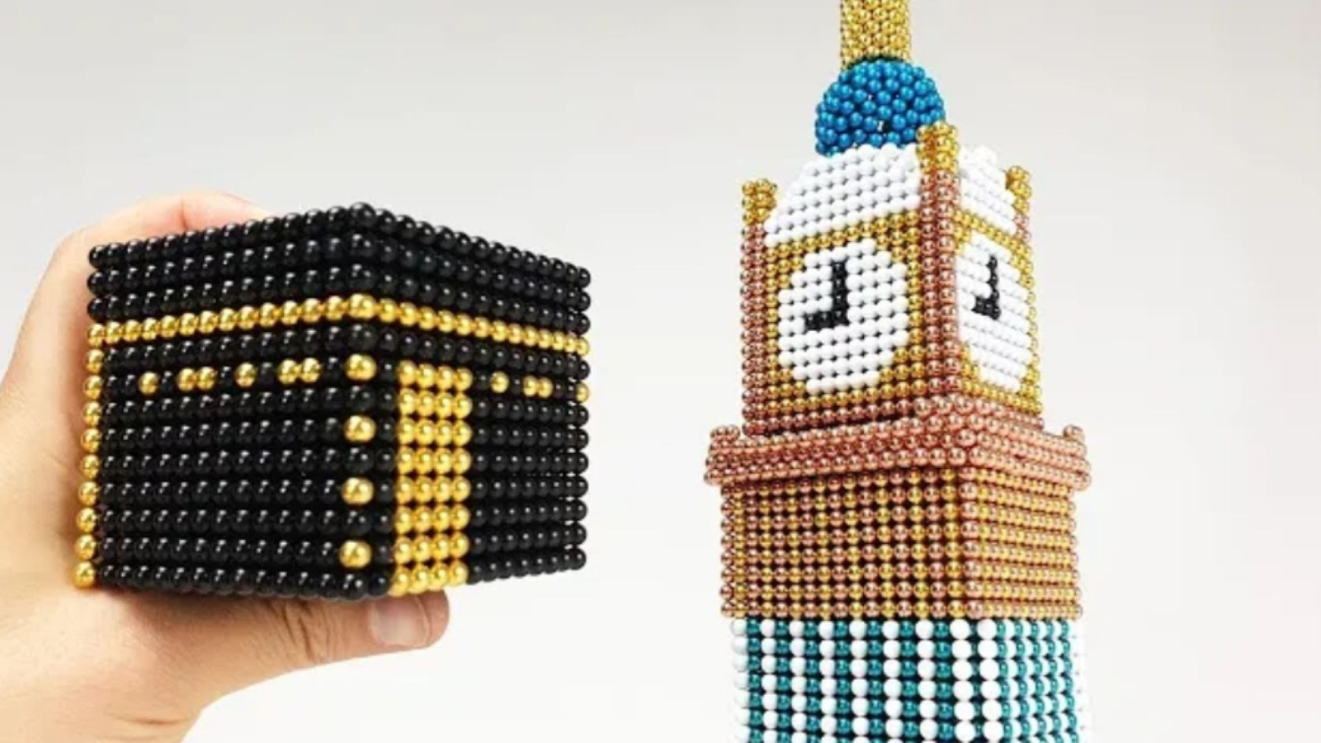 Makkah Royal Clock Tower out of Magnetic Balls