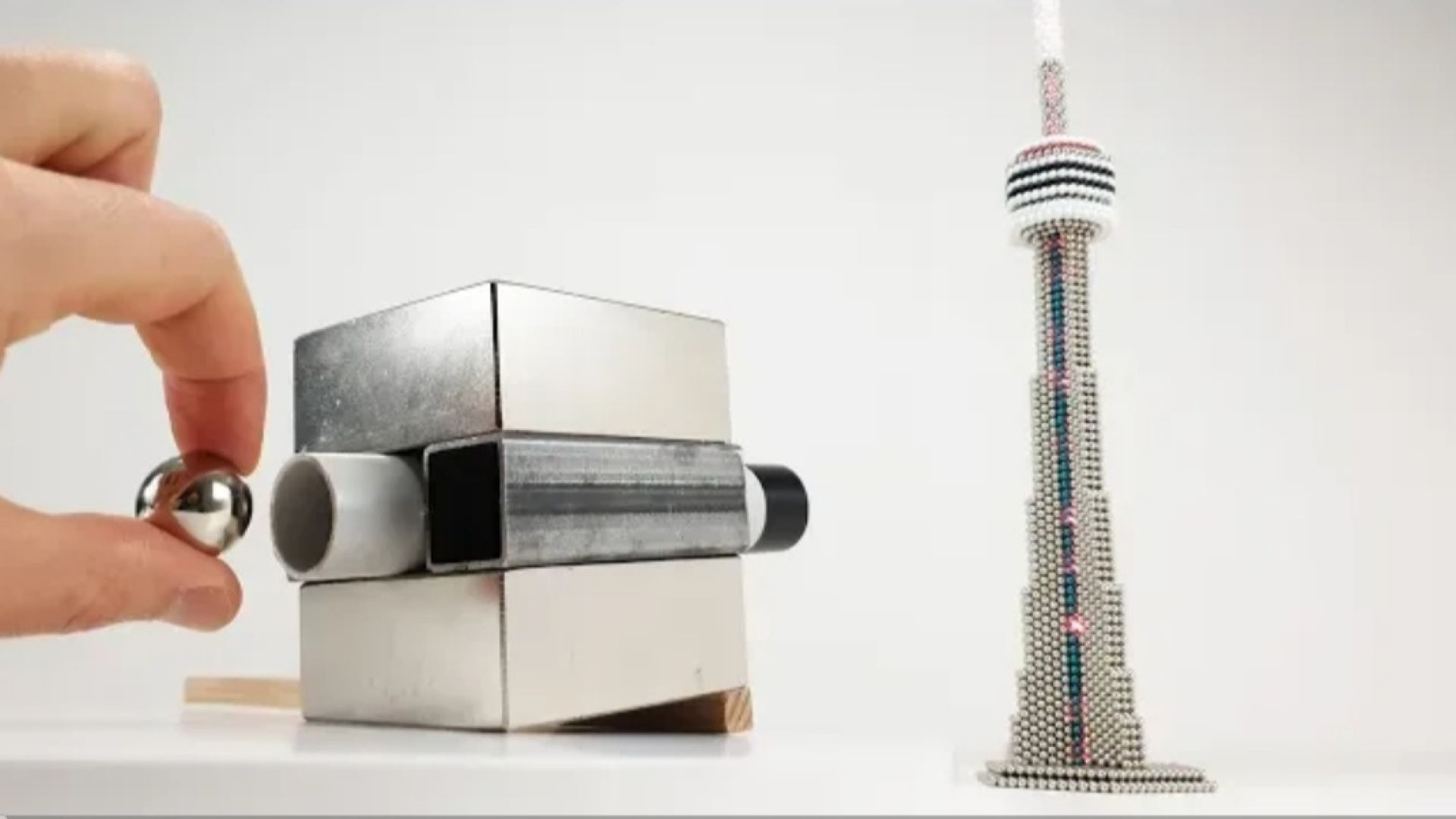 Magnetic Cannon VS CN Tower out of Magnetic Balls I Magnetic Games